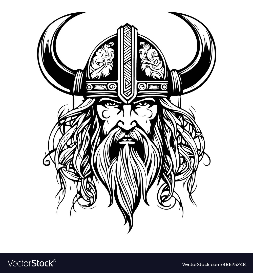 Incredible lovely viking emblem logo art Vector Image