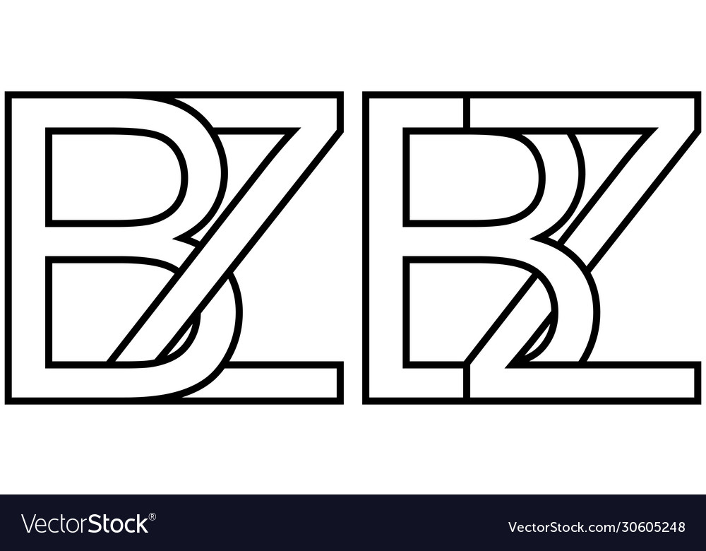 Logo Sign Bz Zb Icon Sign Two Interlaced Letters B