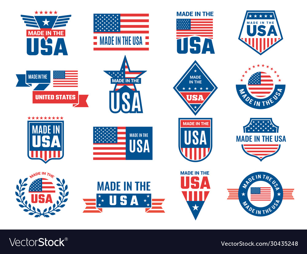 Made in usa logo label for patriot american flag vector image Made in usa logo label for patriot american flag