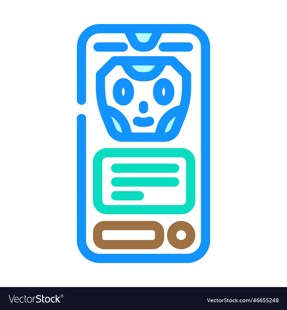 Message chat bot color icon vector image Message chat bot color icon