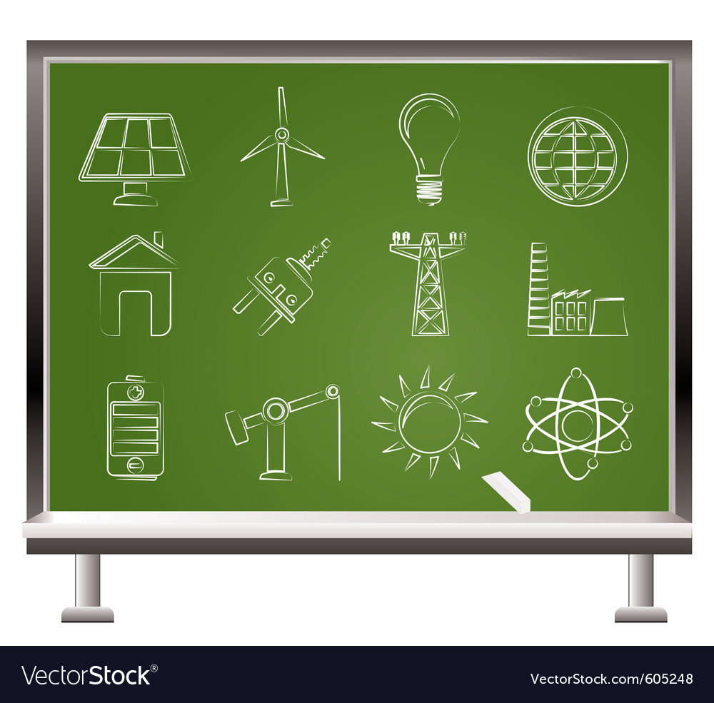 Painted with chalk energy and electricity Vector Image