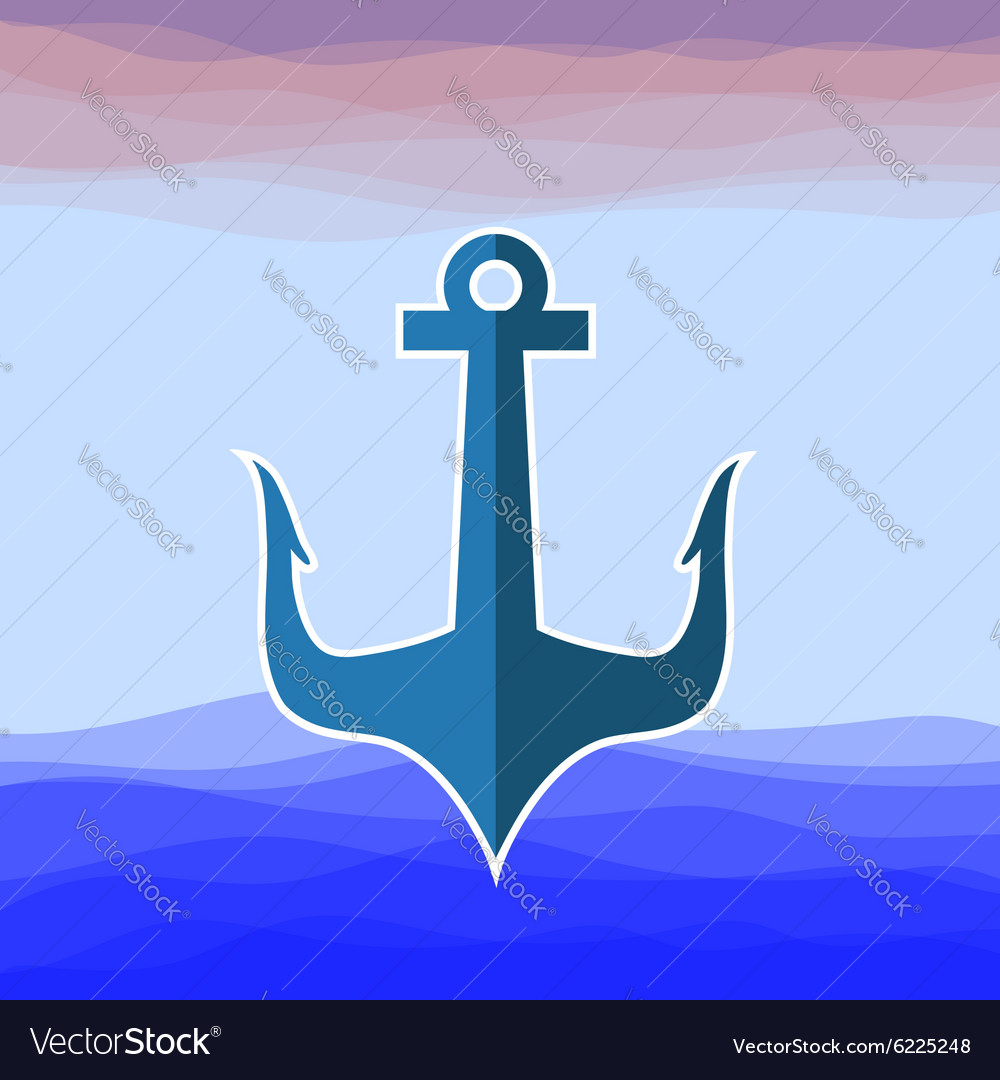 Sea metal anchor silhouette