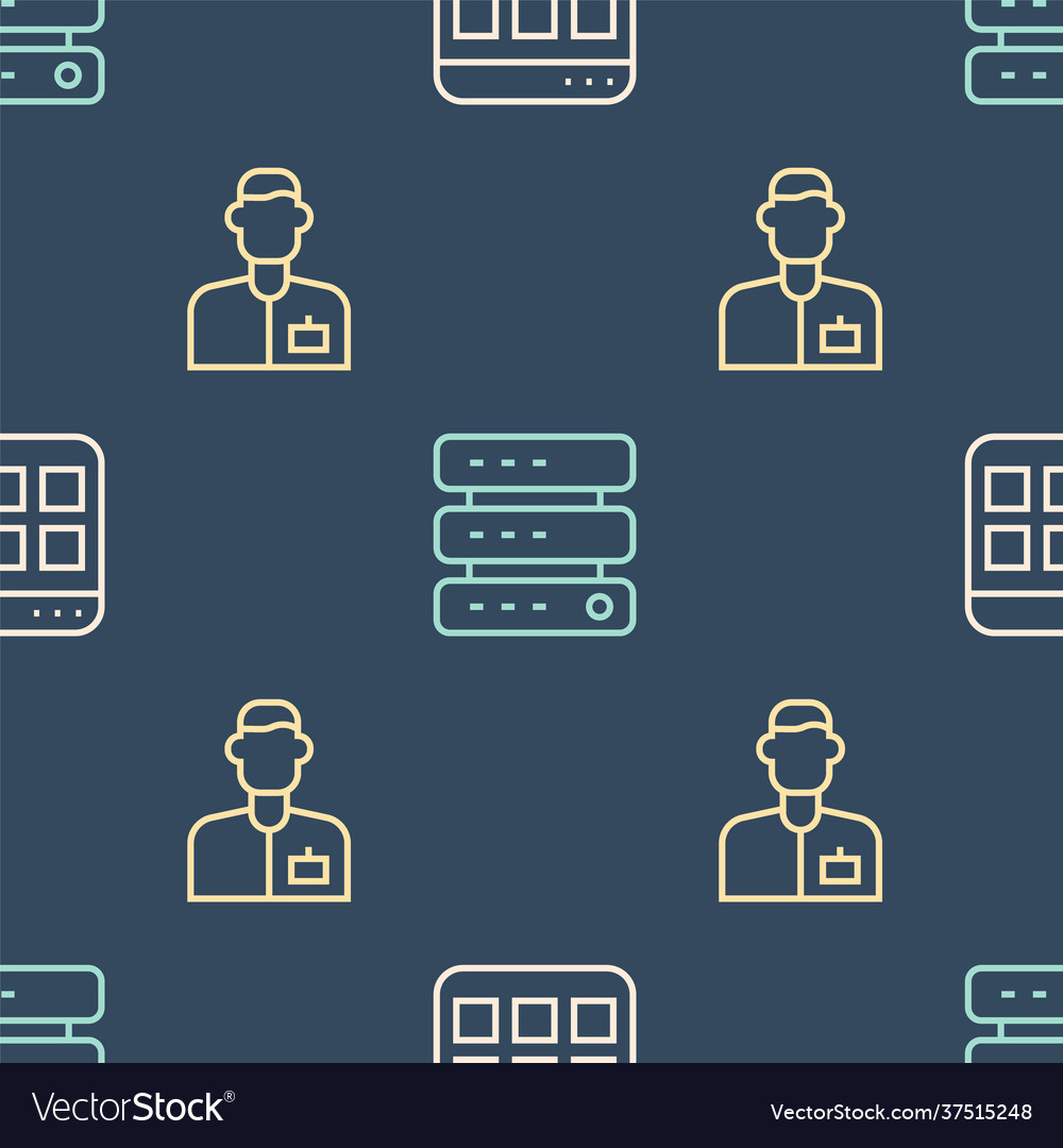Set line browser files analyst engineer vector image Set line browser files analyst engineer
