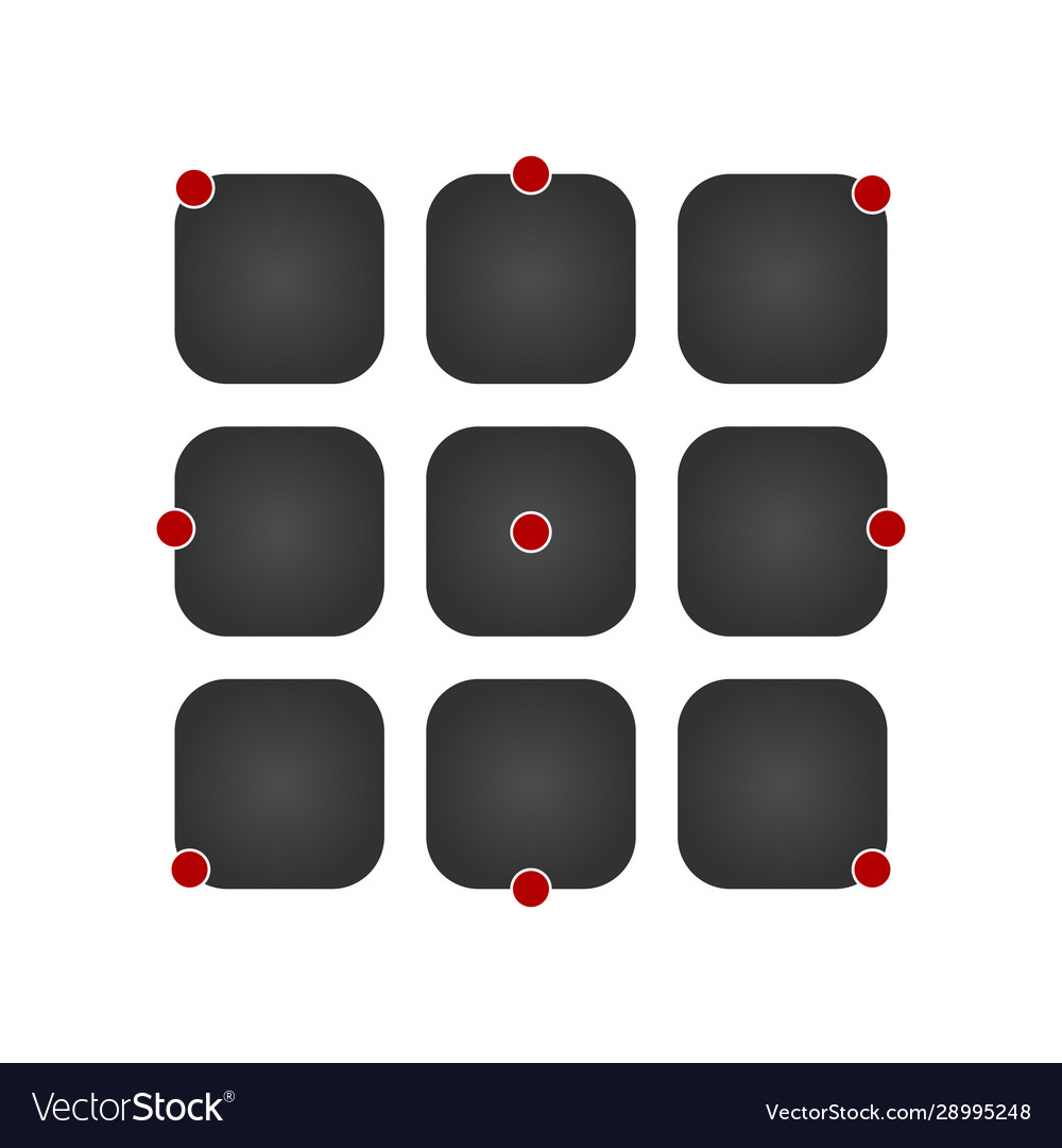 Ui icon set black app buttons concept isolated Vector Image