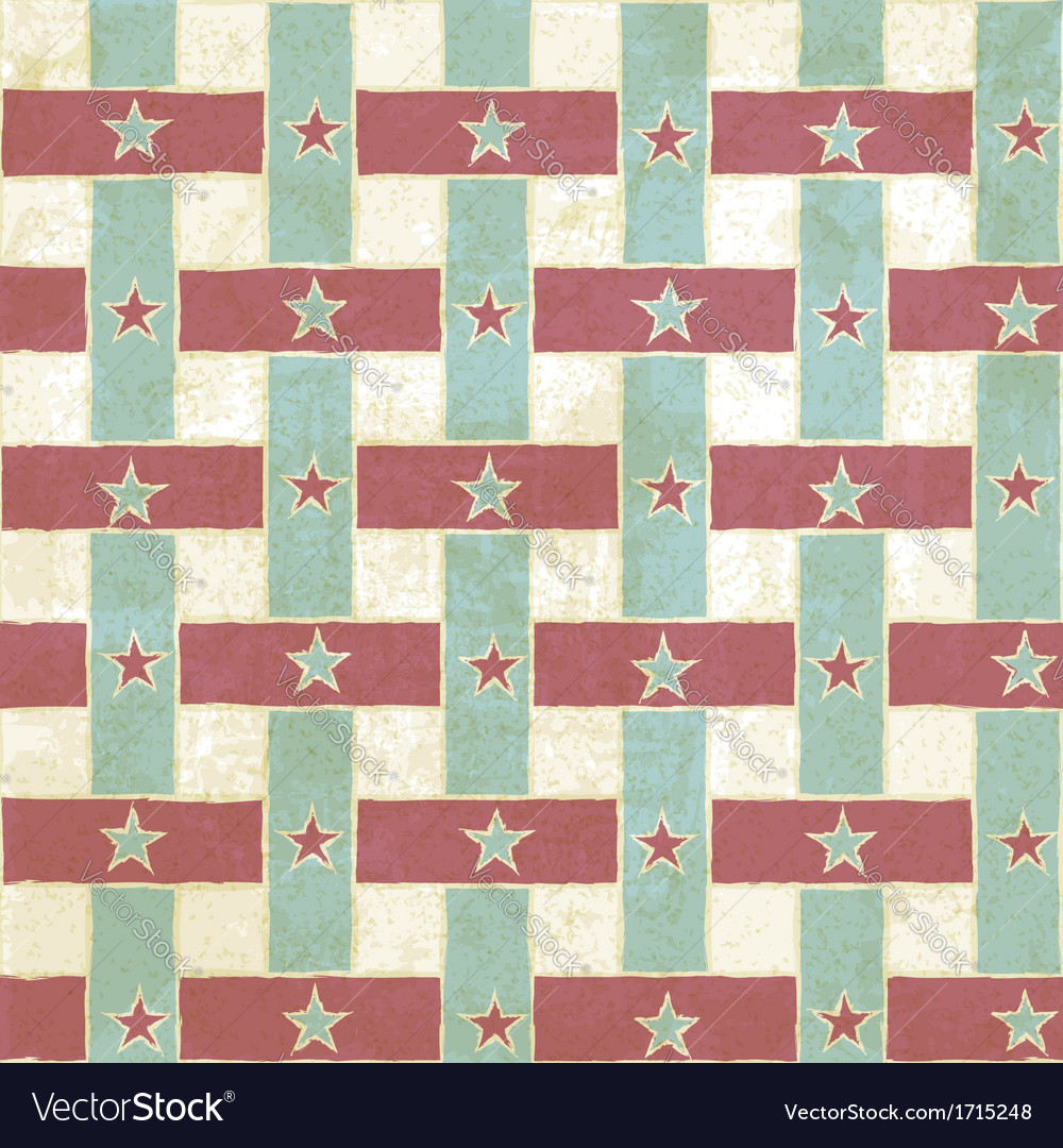 Vintage seamless pattern with stripes and stars