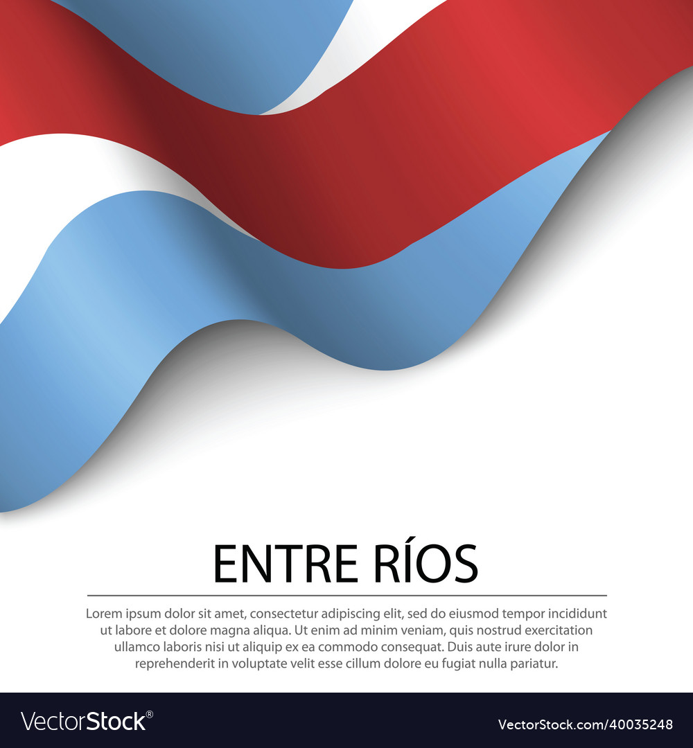 Waving flag of entre rios is a region Royalty Free Vector