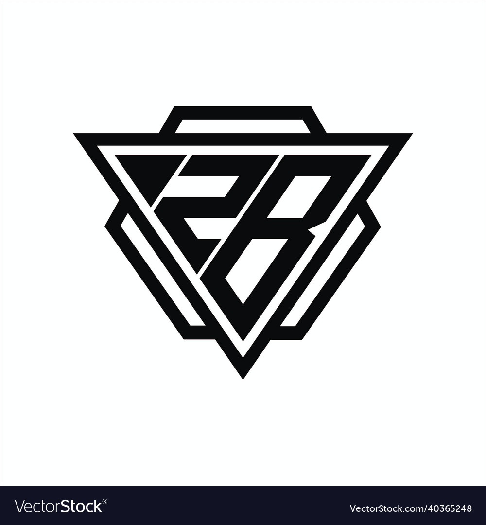 Zb logo monogram with triangle and hexagon