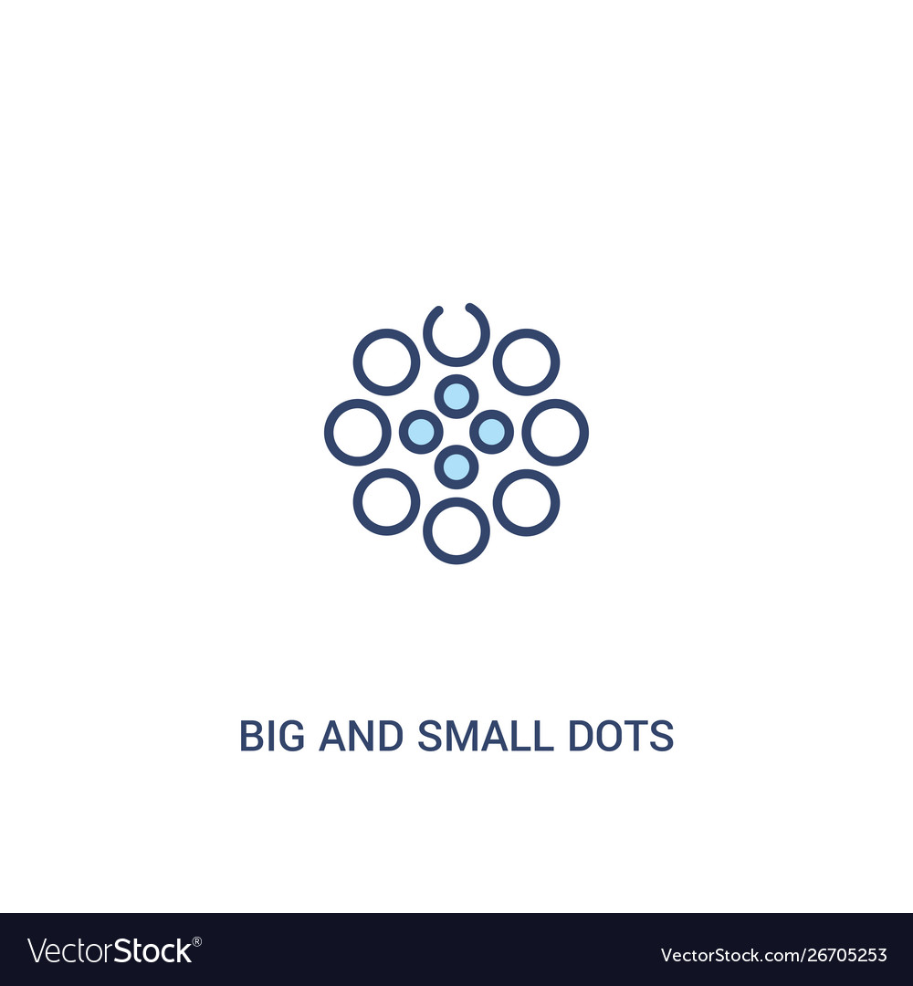 Big and small dots concept 2 colored icon simple vector image Big and small dots concept 2 colored icon simple
