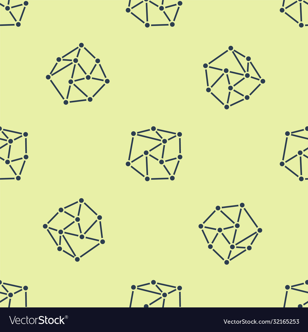 Blue neural network icon isolated seamless pattern vector image Blue neural network icon isolated seamless pattern