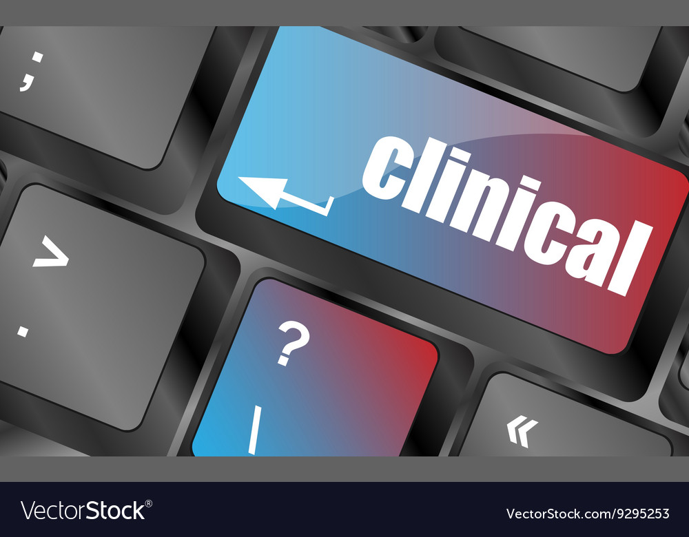 Clinical text on laptop computer keyboard keys