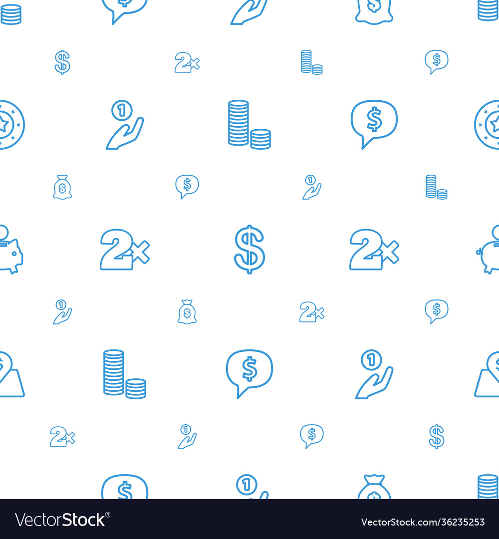 Coin icons pattern seamless white background