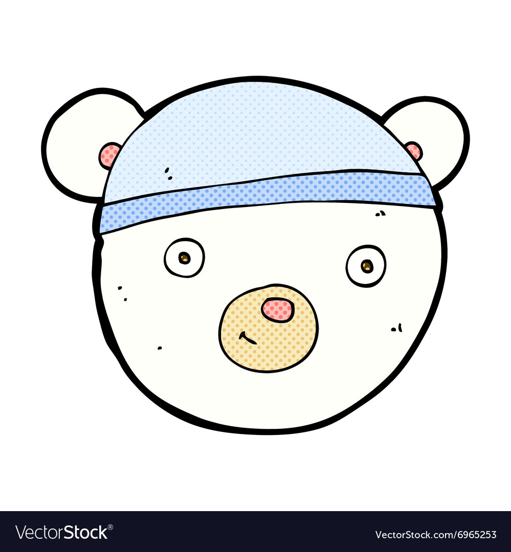 comic cartoon polar bear face royalty free vector image