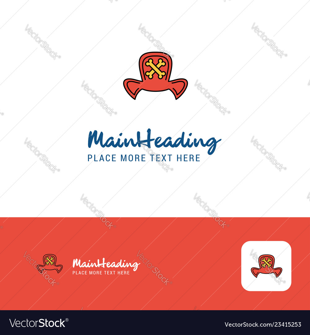 Creative ghost cap logo design flat color