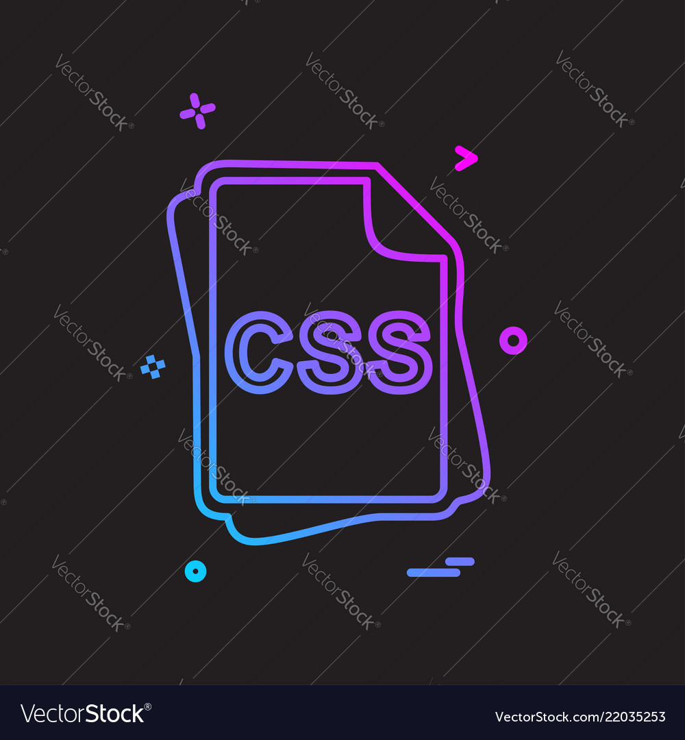 Css file type icon design vector image Css file type icon design
