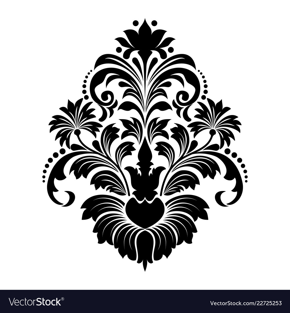 Damask Element isoliert zentral