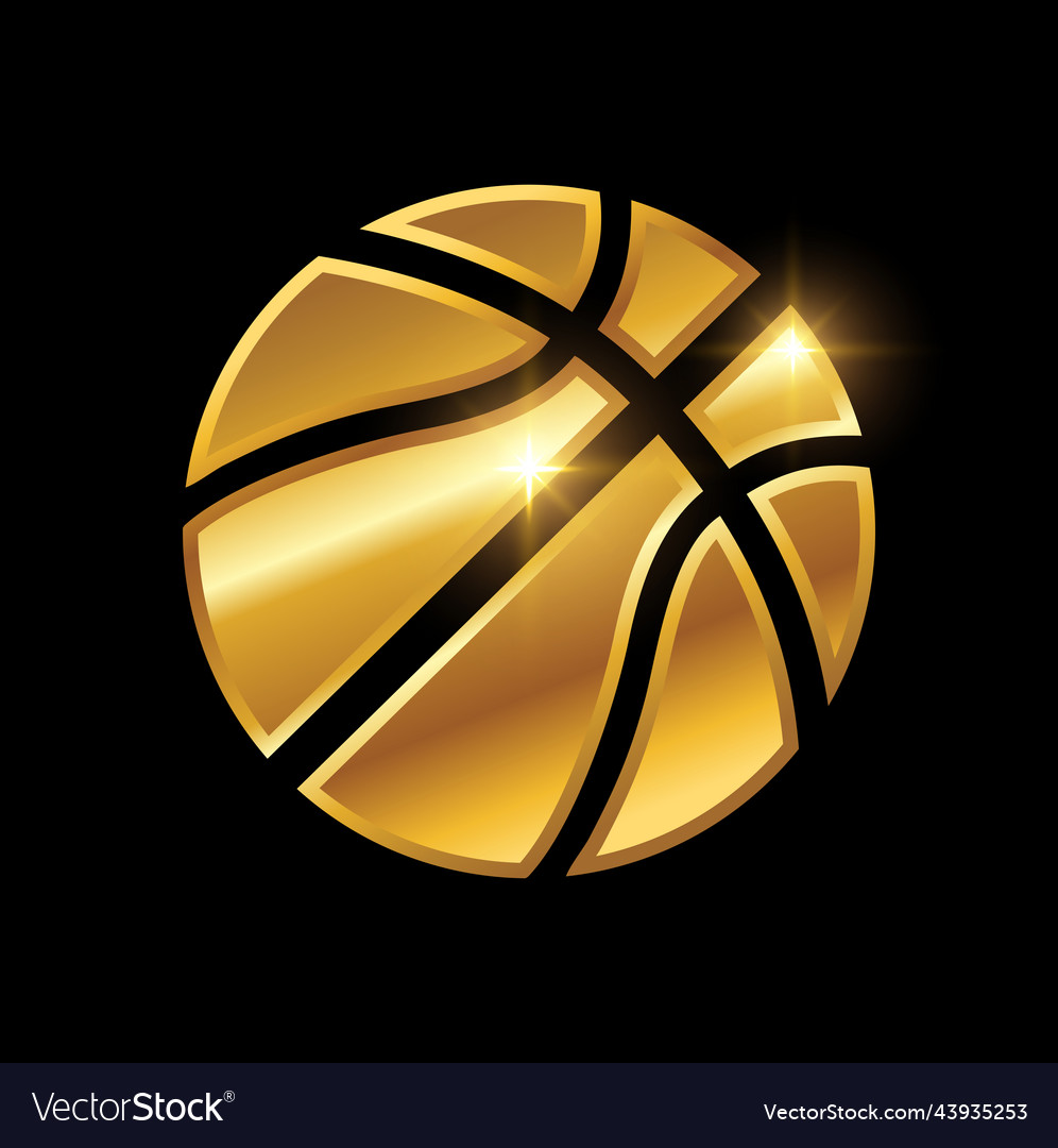 Goldener Korb Ball Logo Zeichen