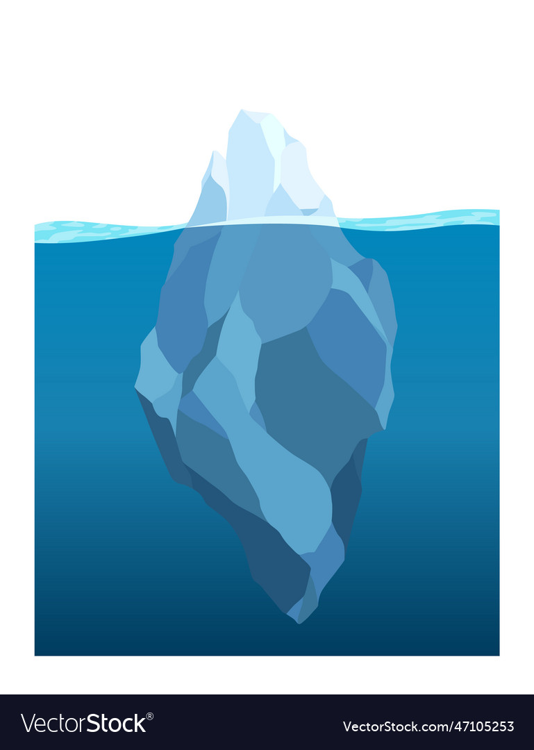 Iceberg floating in water arctic glacier Vector Image