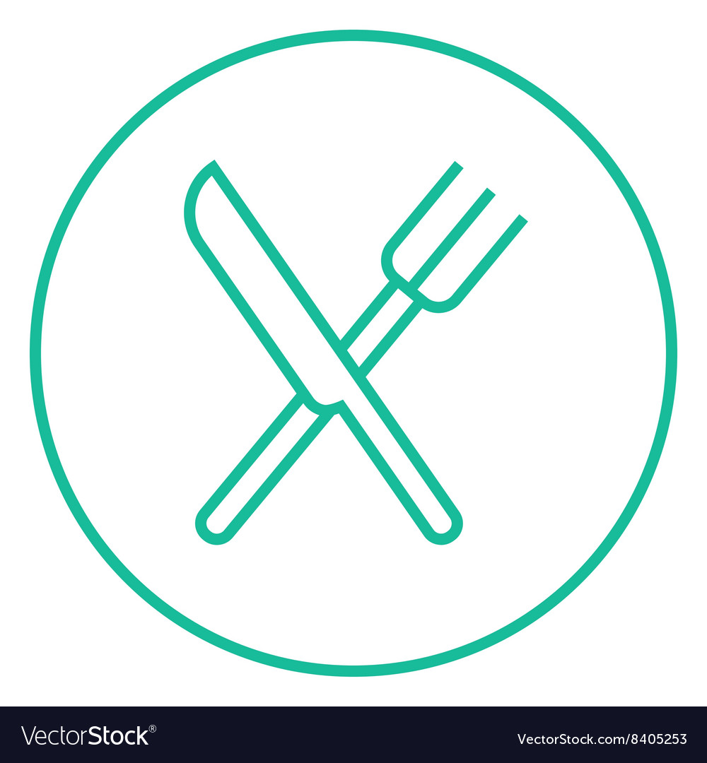 Knife and fork line icon