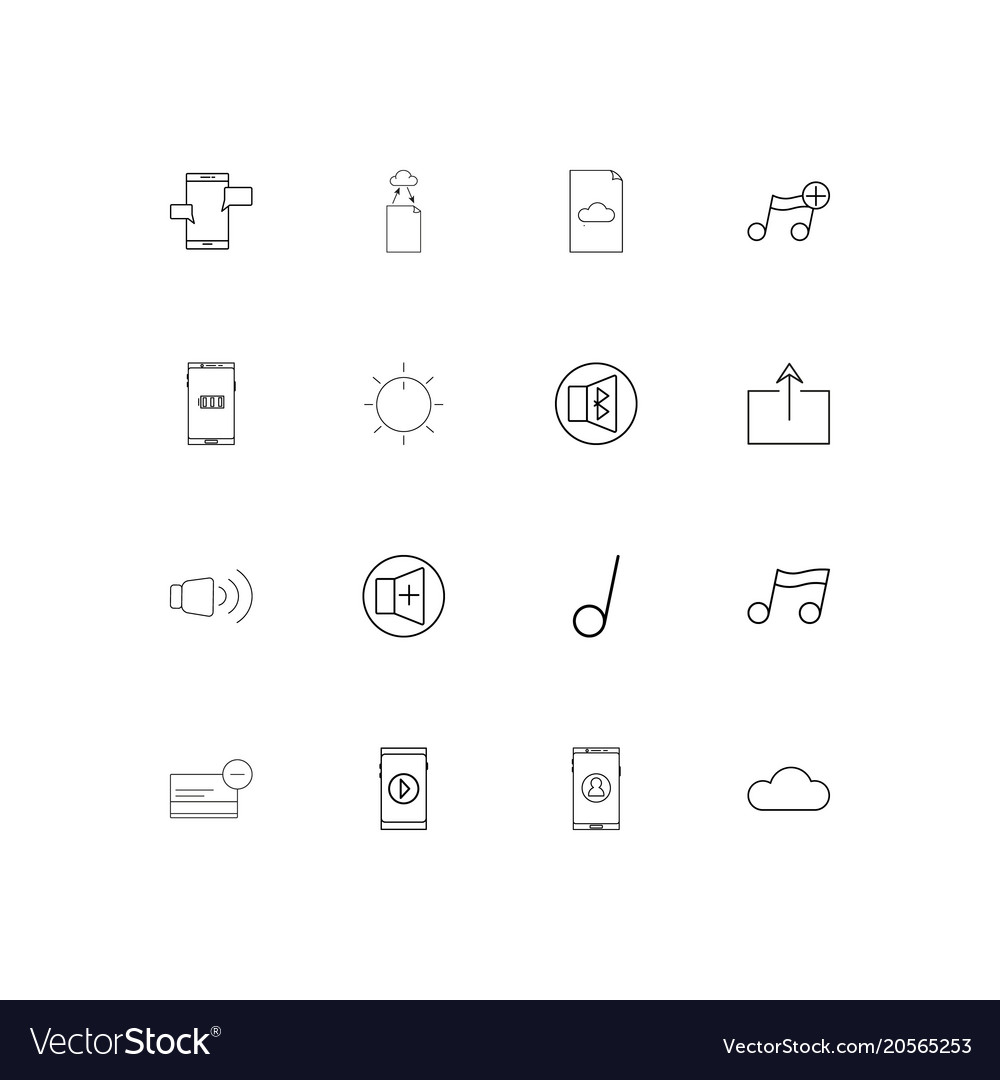 Music simple linear icons set outlined