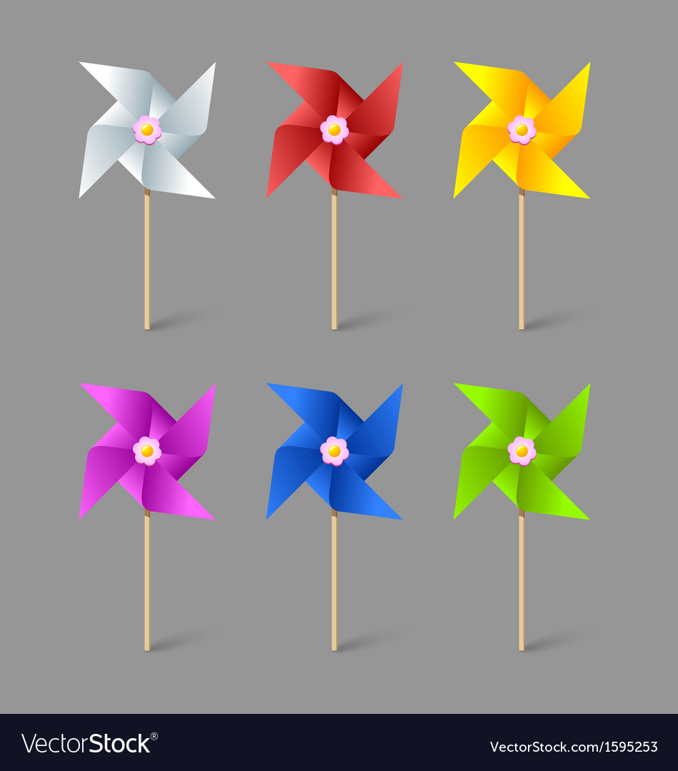 Paper pinwheels Royalty Free Vector Image - VectorStock