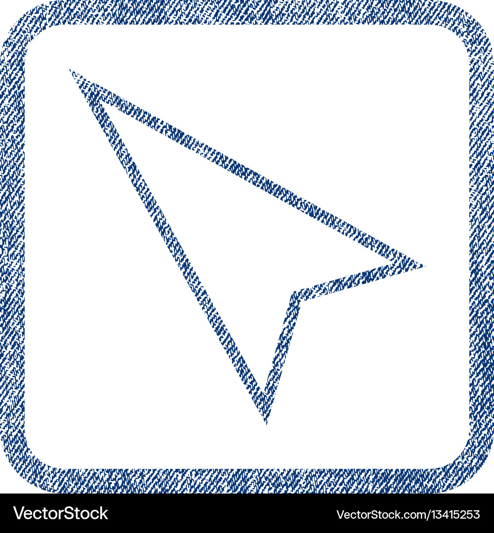 Pointer left up fabric textured icon Royalty Free Vector