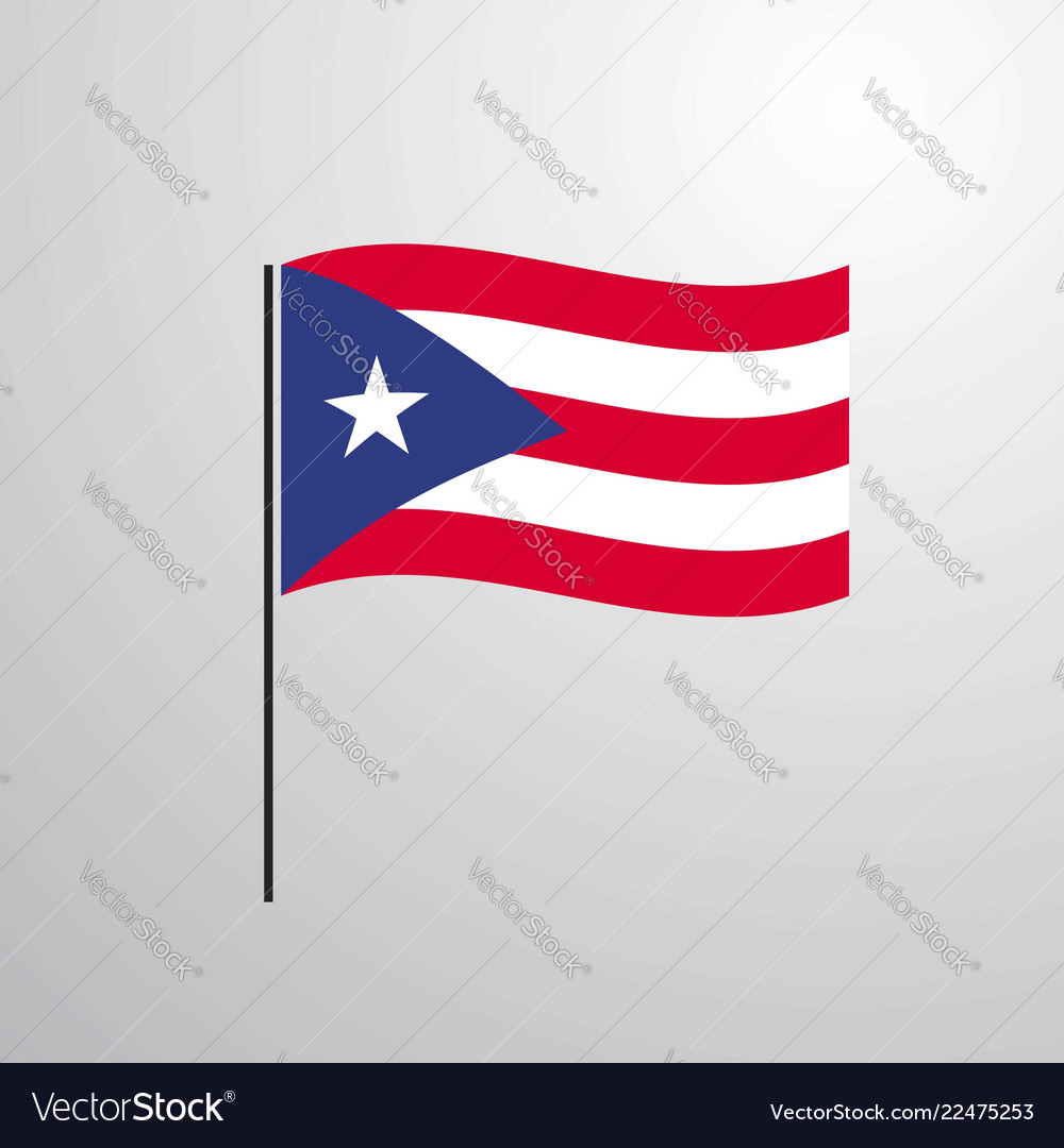 Puerto rico waving flag Royalty Free Vector Image