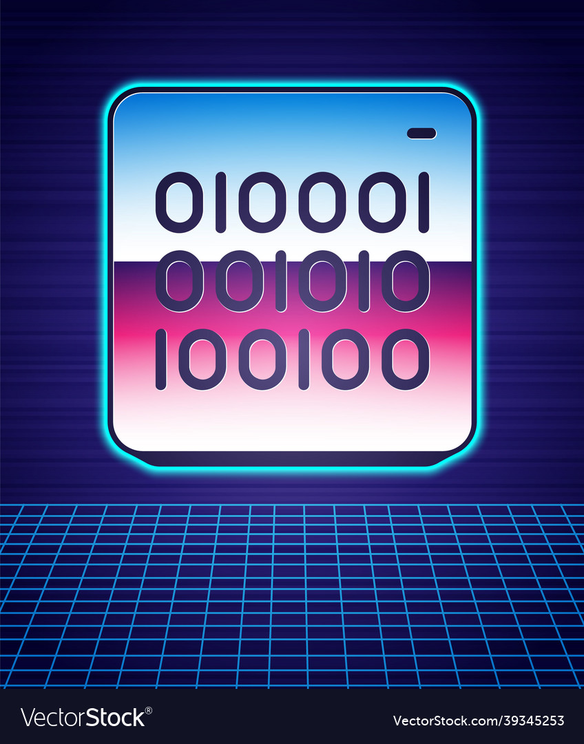Retro style binary code icon isolated futuristic vector image Retro style binary code icon isolated futuristic