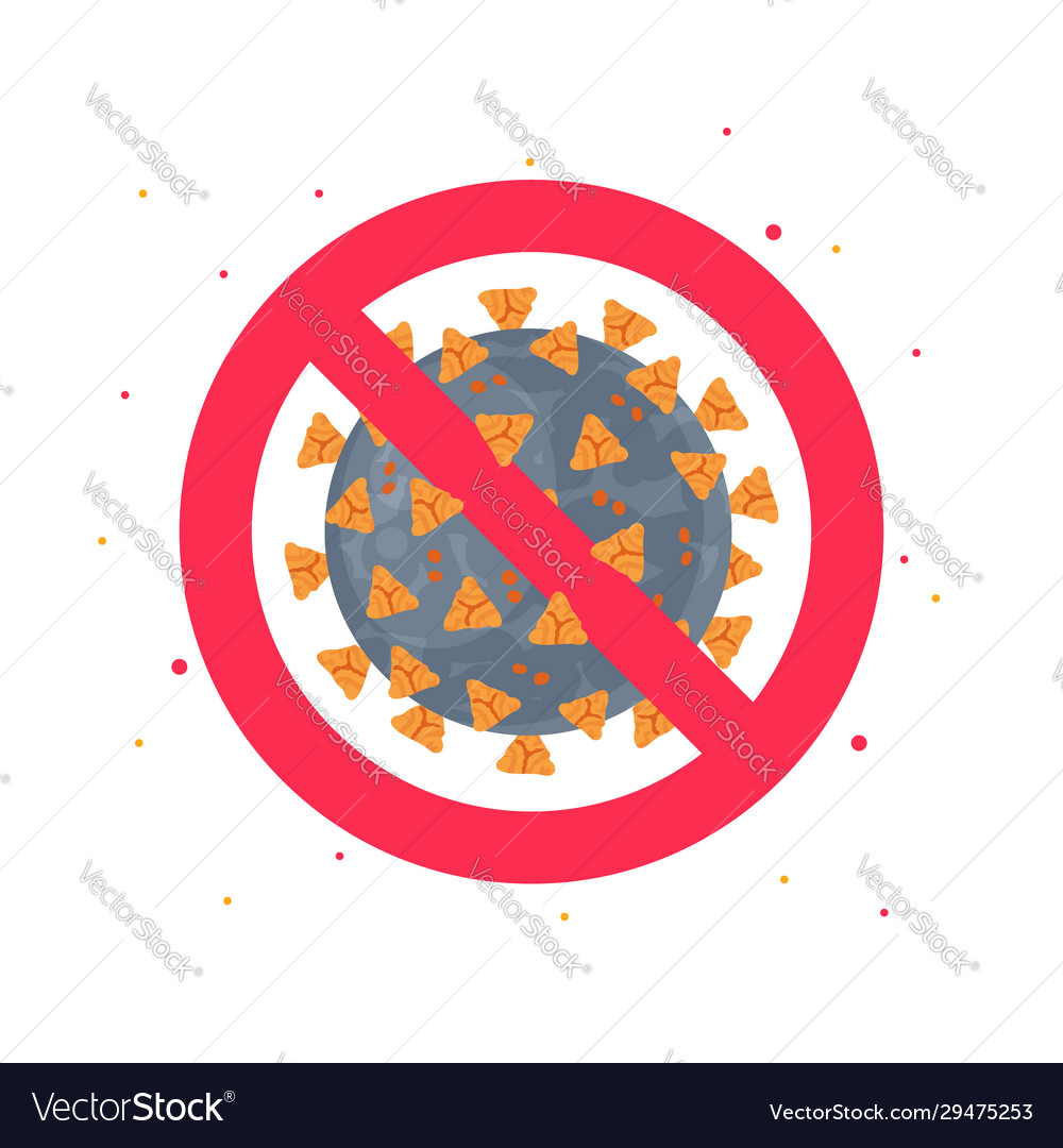 Stop virus sign in flat style