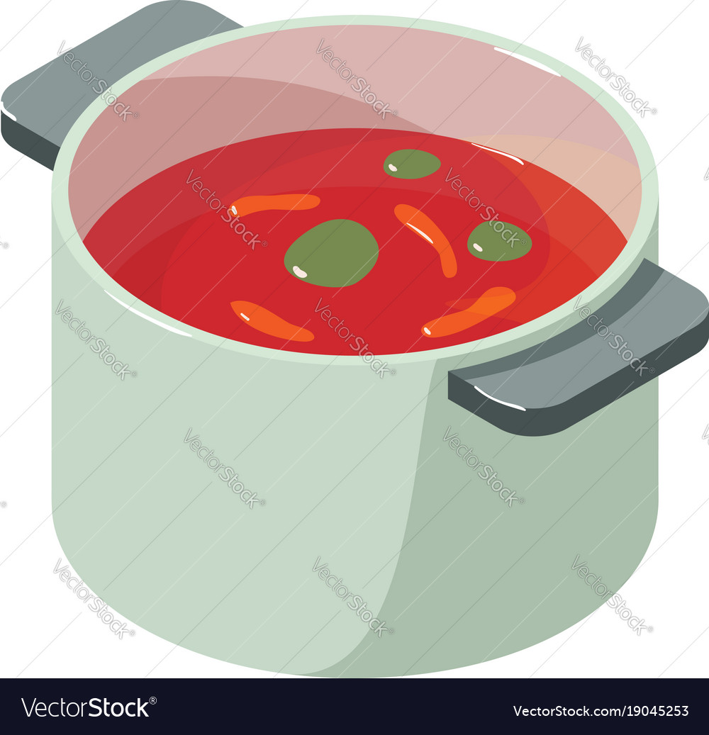 Tomato soup icon isometric 3d style Royalty Free Vector