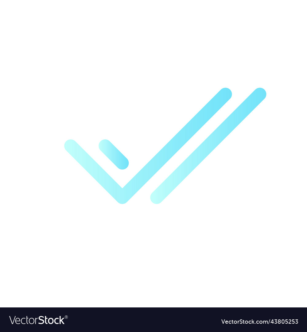 Two checkmarks flat gradient color ui icon vector image Two checkmarks flat gradient color ui icon