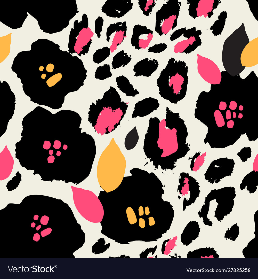 Abstract floral seamless pattern with flowers