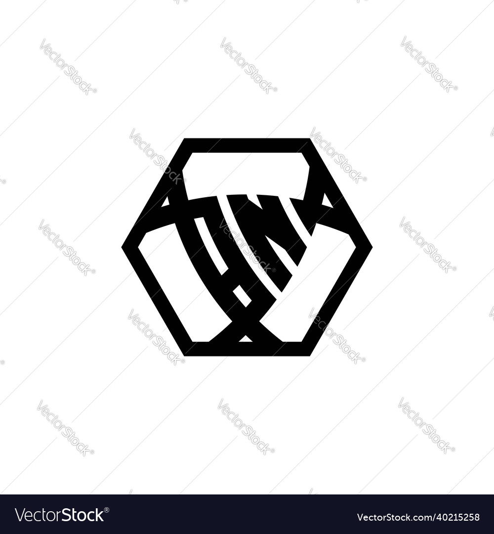 Bn logo monogram triangle shield hexagonal style