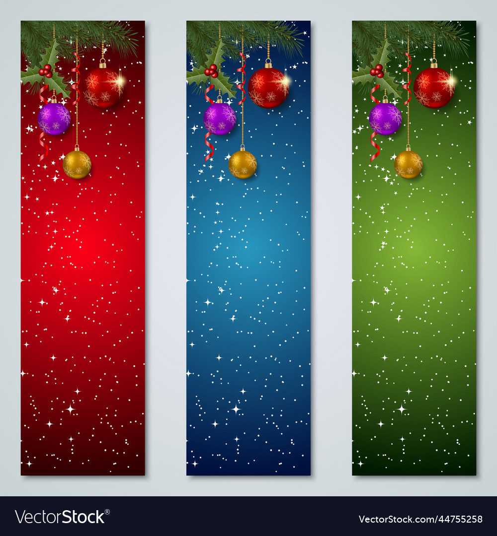 Christmas and new year banners collection Vector Image