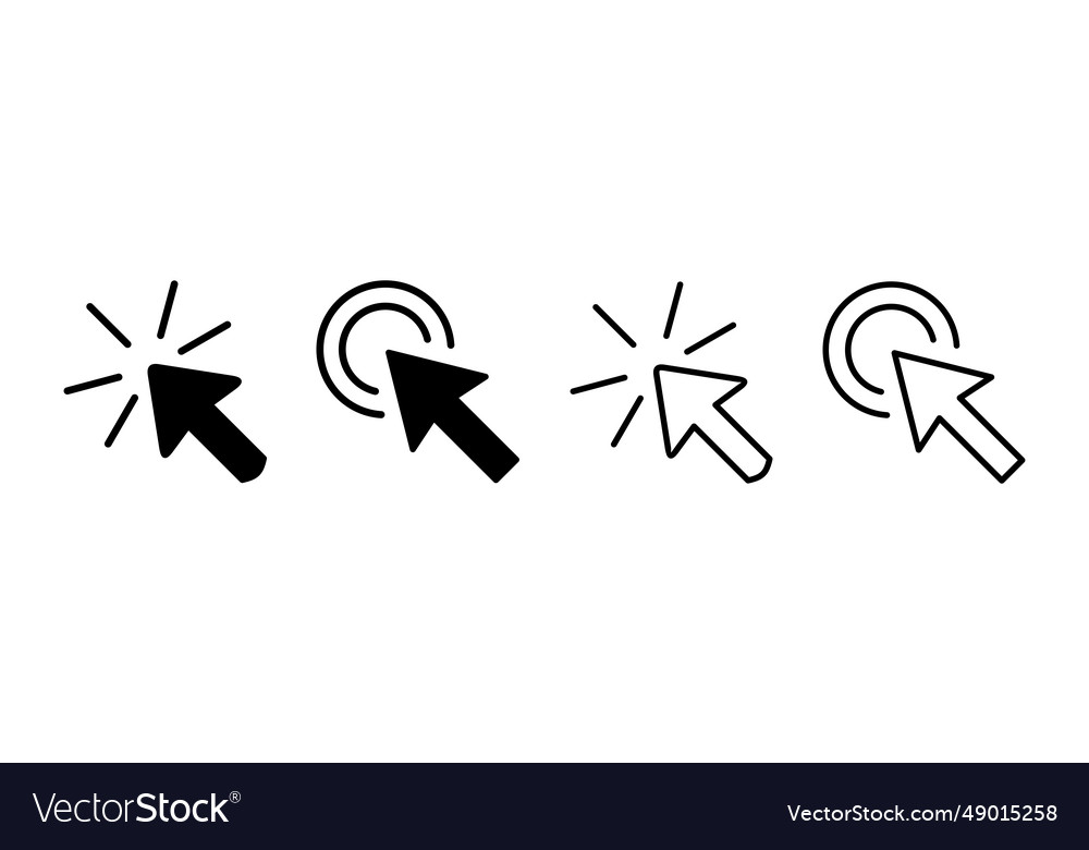 Klicken Sie auf Symbol Cursor Zeigerzeichen vector image Klicken Sie auf Symbol Cursor Zeigerzeichen