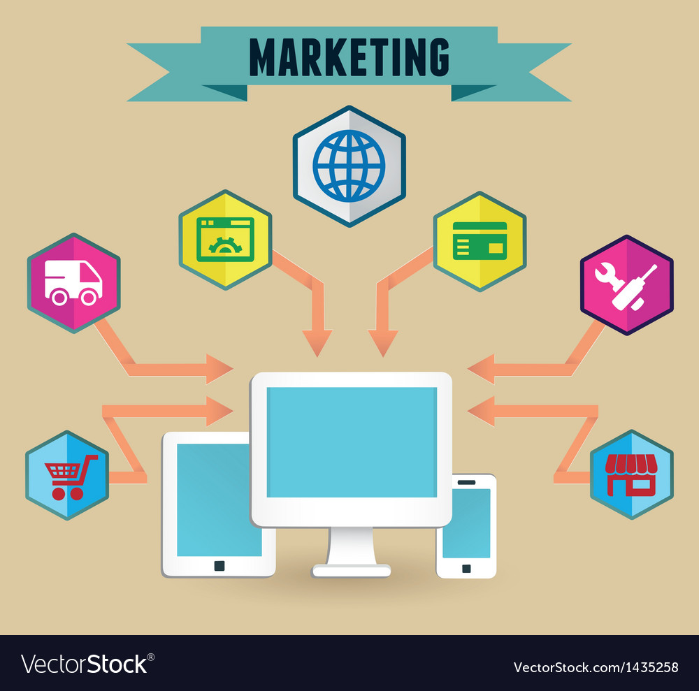 Concept of media marketing Royalty Free Vector Image