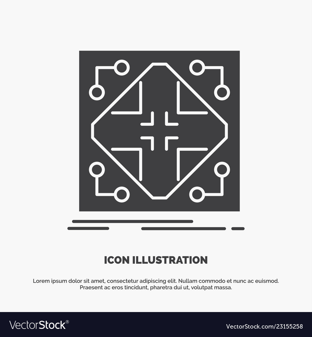 Data infrastructure network matrix grid icon vector image Data infrastructure network matrix grid icon