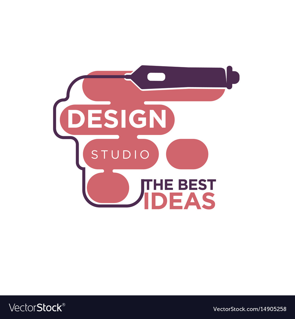 Design studio colorful logo label isolated on Vector Image