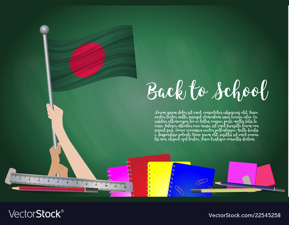 Flag of bangladesh on black chalkboard background