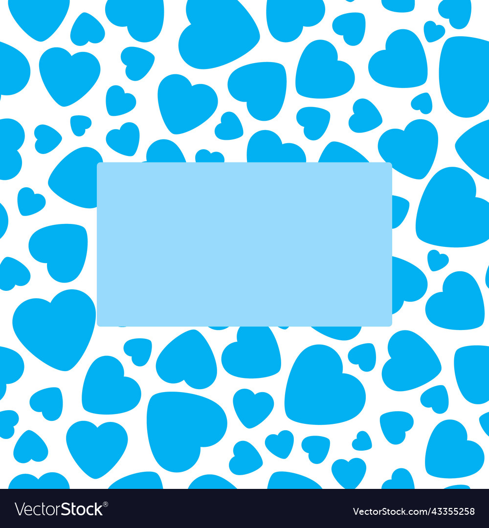 Frame with blue heart on white background