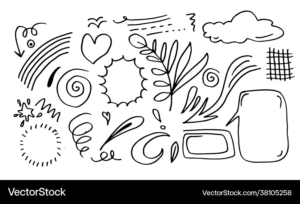 Hand drawn set elements for concept design Vector Image