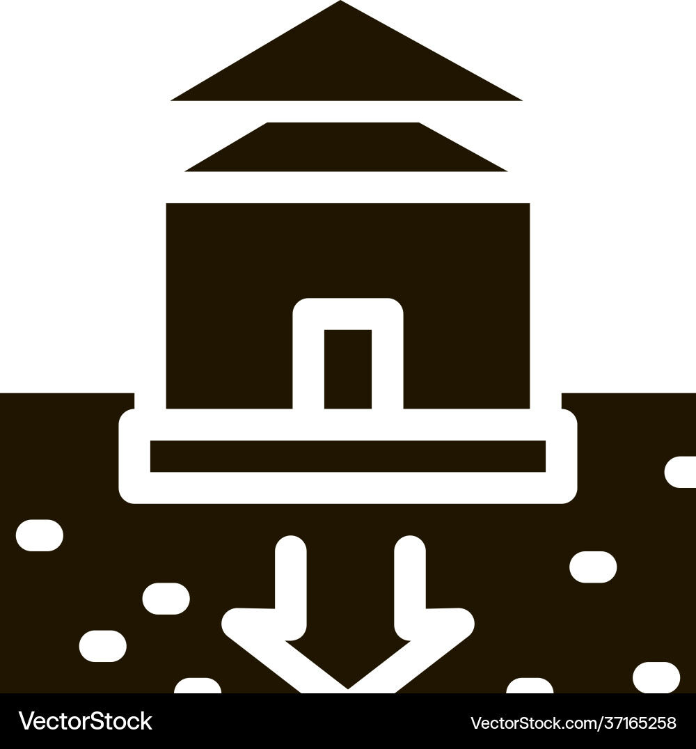House foundation sags icon glyph Royalty Free Vector Image