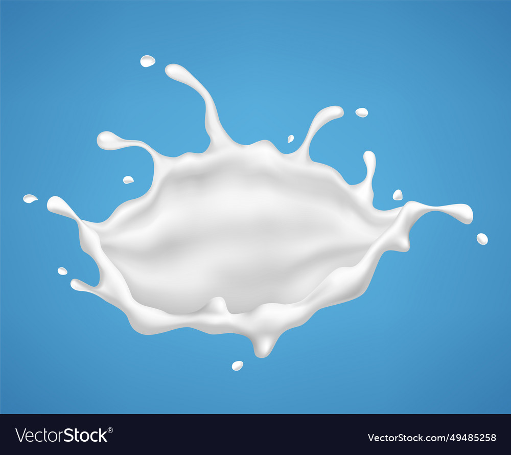 Milk splash realistic milky splashes and drops Vector Image