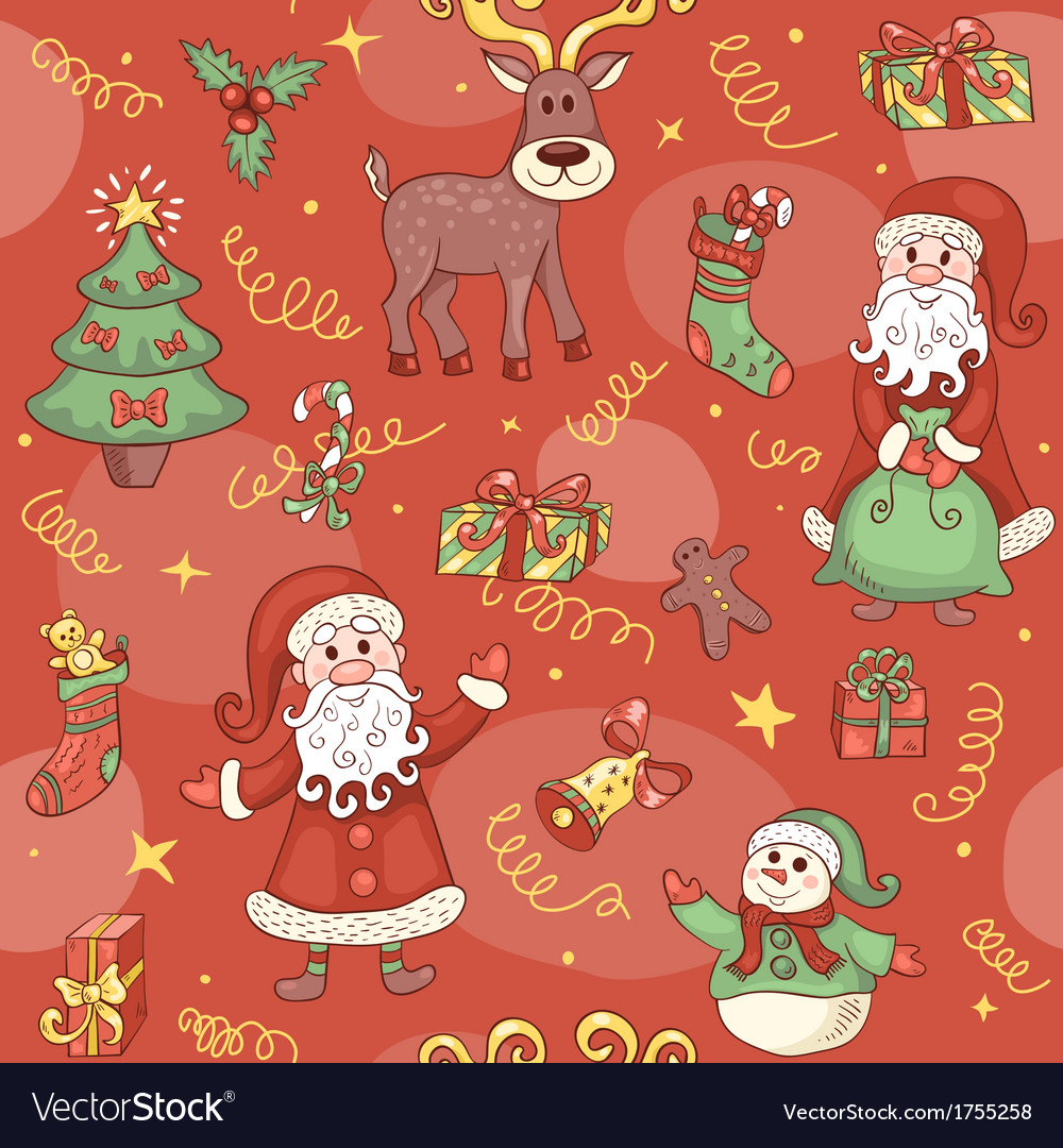 Red christmas seamless pattern