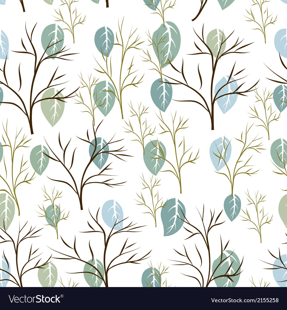Seamless pattern of leaf and tree