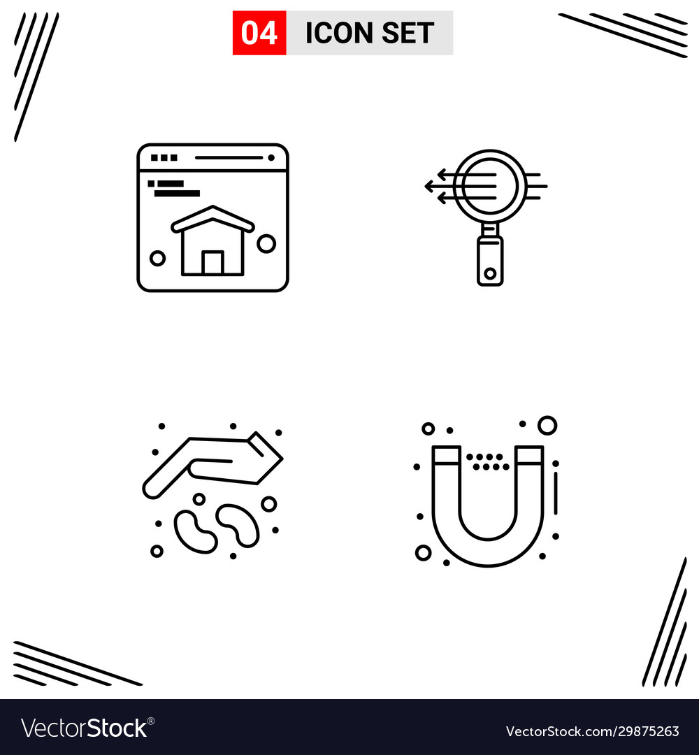 4 icons line style grid based creative outline vector image 4 icons line style grid based creative outline