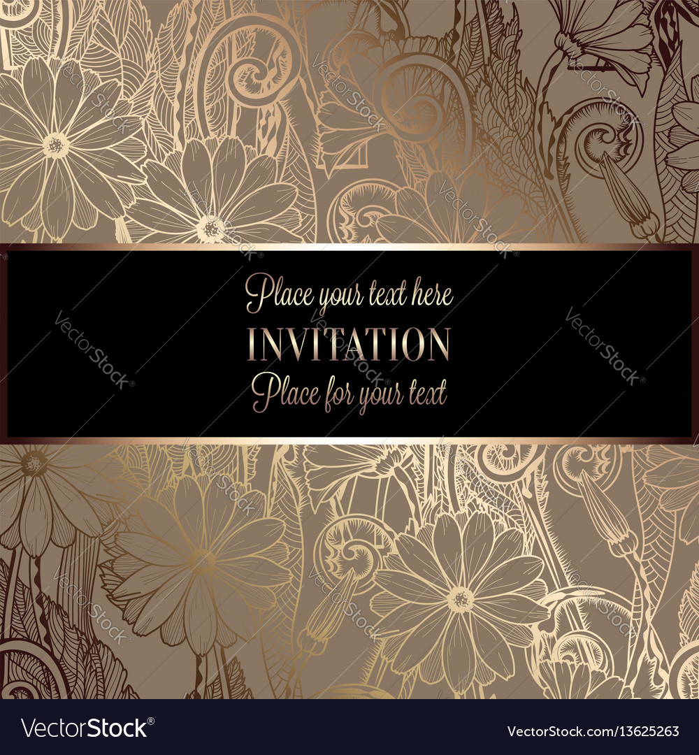 Abstract background with flowers luxury black