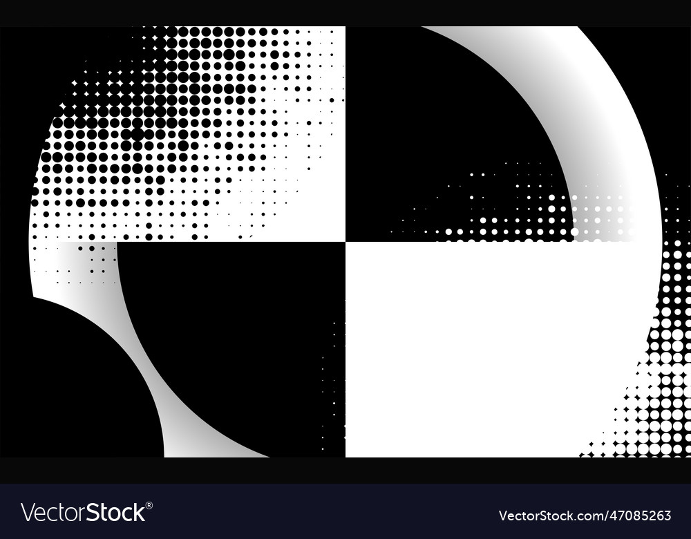 Abstract geometric black and white circles