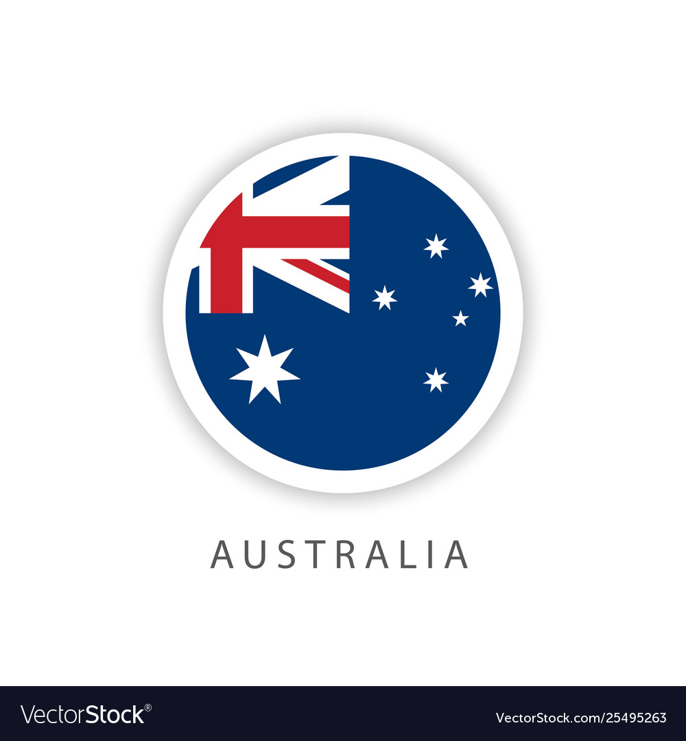 Australia circle flag template design Royalty Free Vector