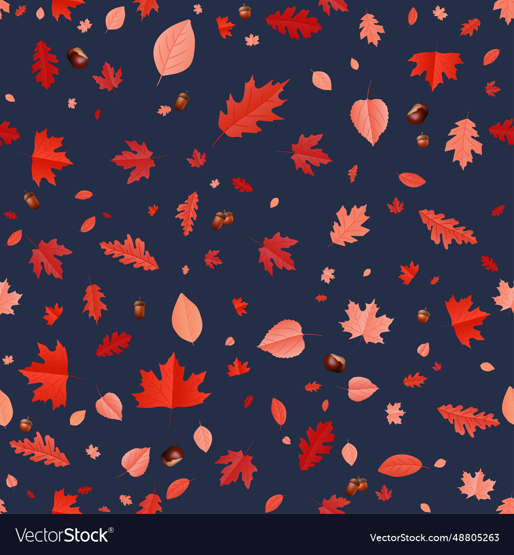 Autumn seamless leaf pattern in retro style