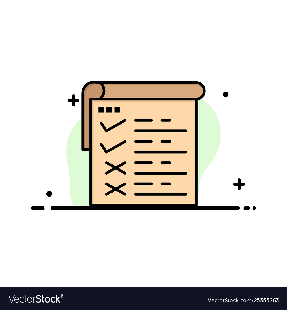 Prüfbericht Qa Business Flat line vector image Prüfbericht Qa Business Flat line